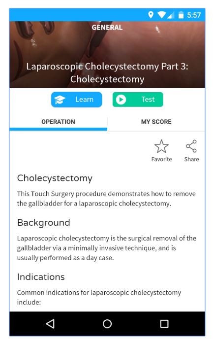 Touch Surgery, a simulation app to experience surgical environments