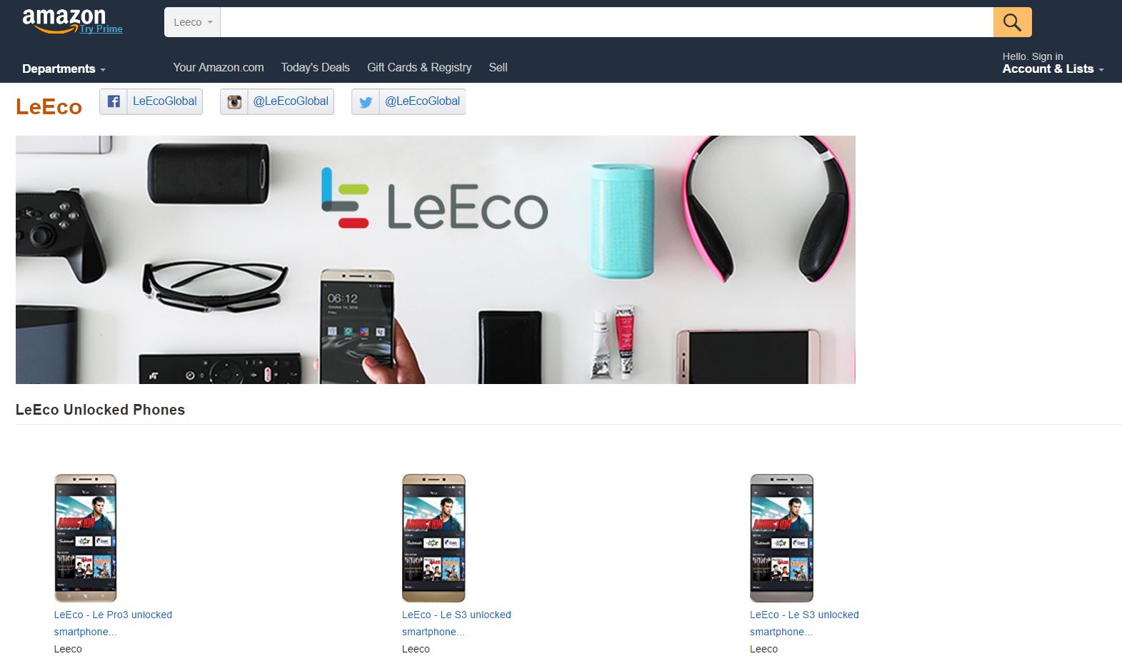 LeEco sets up own e-store on Amazon US