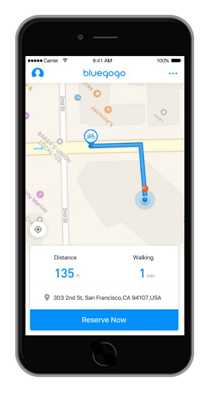 Bike sharing platform Bluegogo debuts in San Francisco