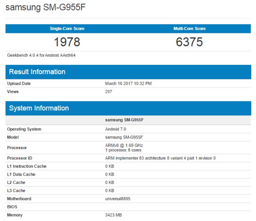 Galaxy S8 Plus surfaces again on Geekbench, this time with Exynos chip